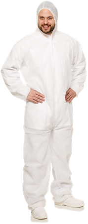 Hygisafe Coverall Vit Polypropylen Huva